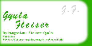 gyula fleiser business card